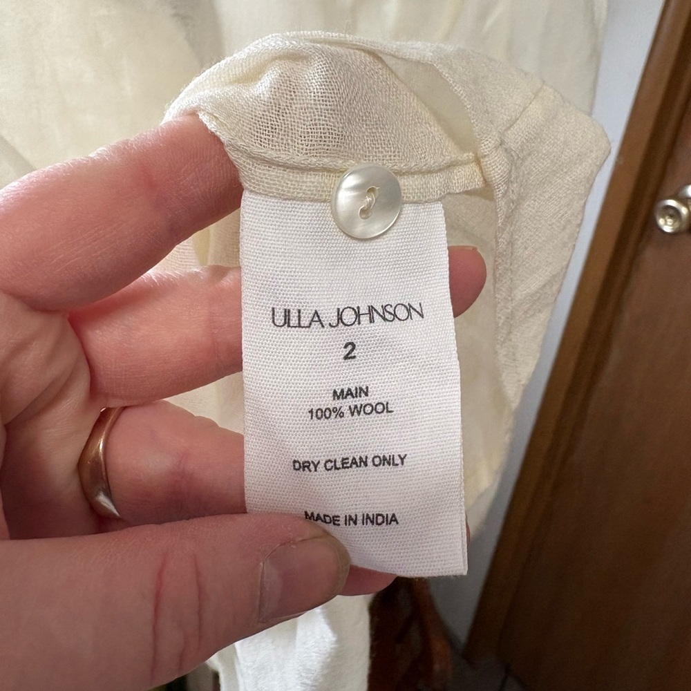 Ulla Johnson Cosmia Tunic Cream Pleated Pintuck Peplum Blouse - Picture 13 of 14